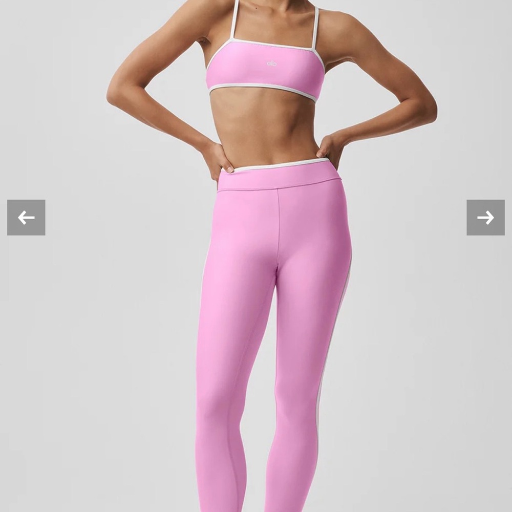 ALO Yoga Pink and White Set